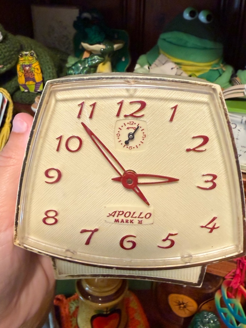 Apollo Cream and Red Vintage Clock